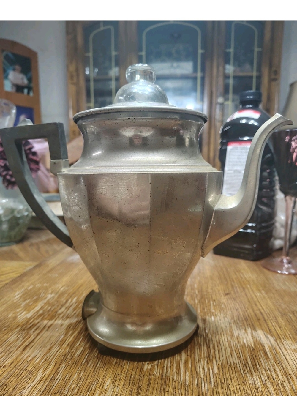 Post-1940 Silverplate Tea / Coffee Pot Server with Lid, Vintage Style No Cord